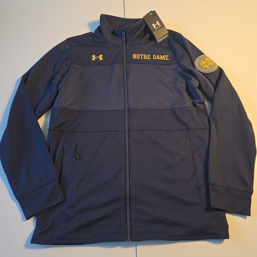 Notre Dame Fighting Irish Jacket Mens S Blue Under Armour Full Zip Performance